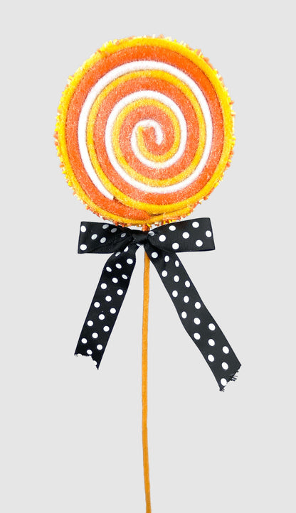 Decorator's Warehouse 23" x 5" Orange and White Lollipop Spray