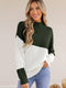 Cupshe Asymmetrical Colorblock Standing Collar Sweater