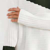 Cupshe Asymmetrical Colorblock Standing Collar Sweater