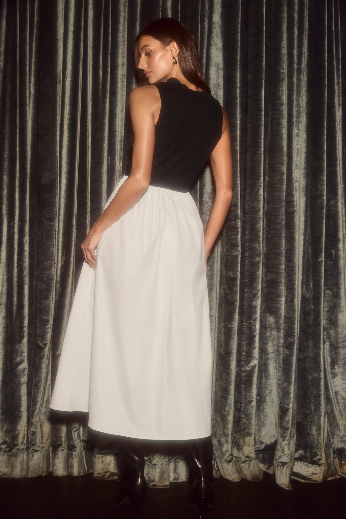 Cupshe Black High Neck Tank & White Skirt Maxi Dress (x2)