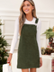 Cupshe Olive Corduroy Square Neck Skirtalls 1 (x2)