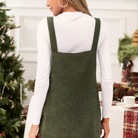 Cupshe Olive Corduroy Square Neck Skirtalls 1 (x2)