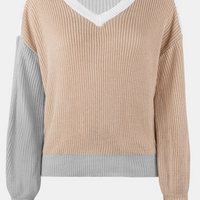 Cupshe Cooler Daze Colorblock V-Neck Sweater (x2)