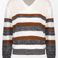 Cupshe Striped V-Neck Rib Sweater (x2)