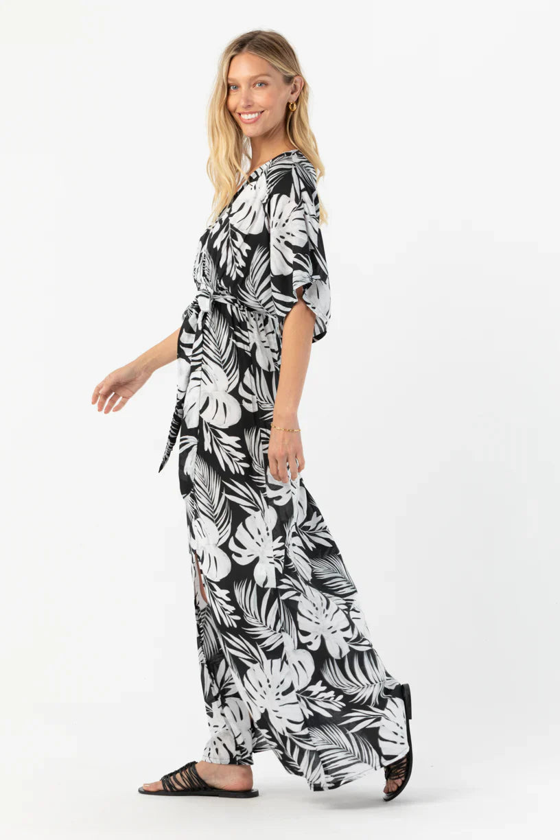 Tiare Hawaii Elise Maxi Dress - Monstera Black