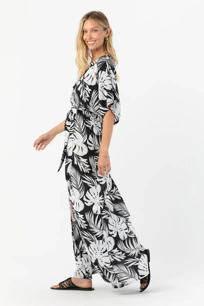 Tiare Hawaii Elise Maxi Dress - Monstera Black