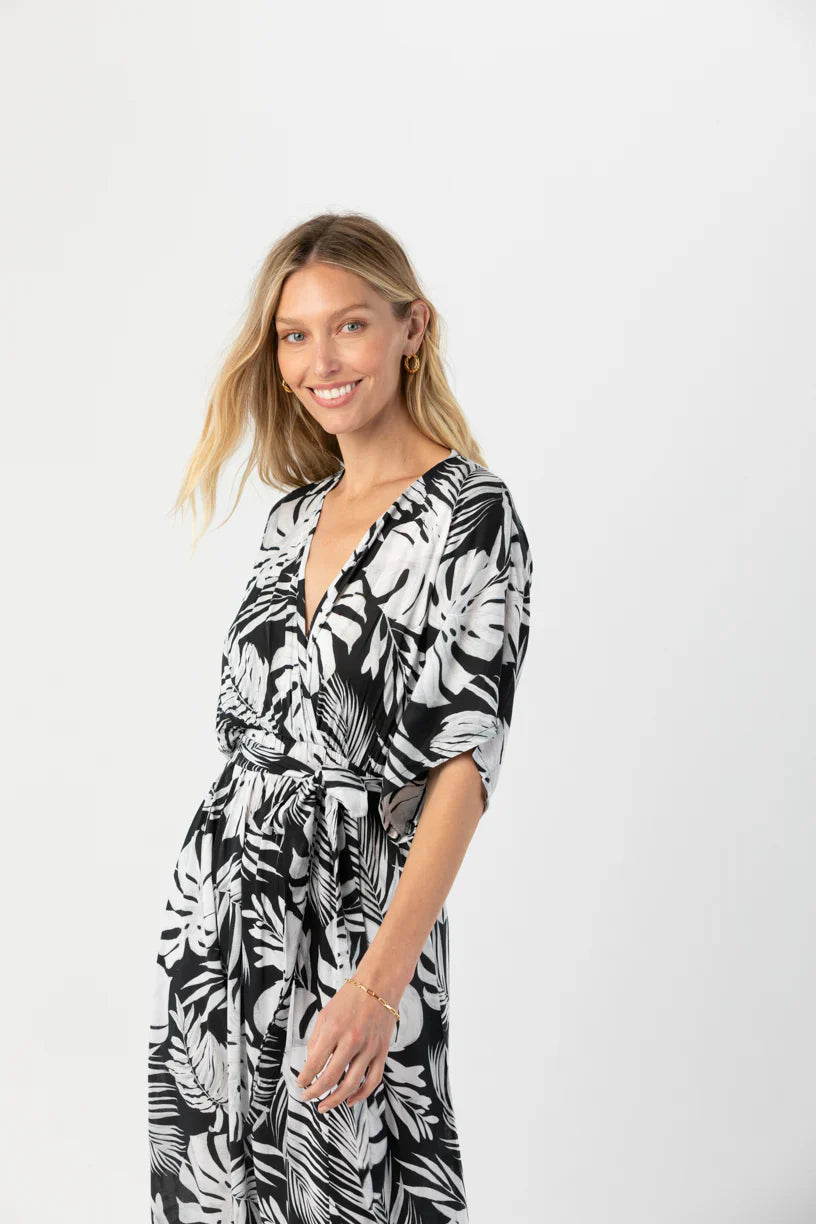 Tiare Hawaii Elise Maxi Dress - Monstera Black