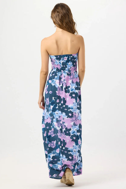 Tiare Hawaii Emilia Maxi Dress - Watercolor Dreams Navy