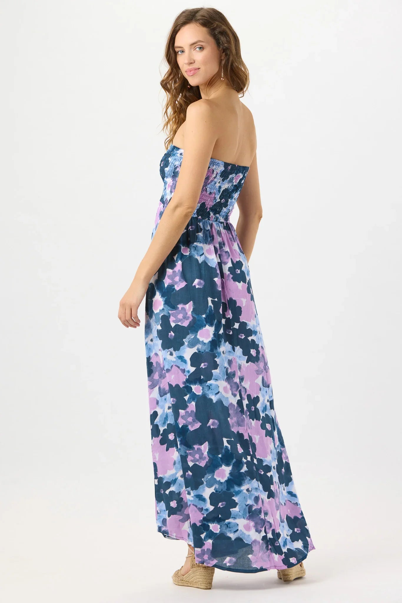 Tiare Hawaii Emilia Maxi Dress - Watercolor Dreams Navy