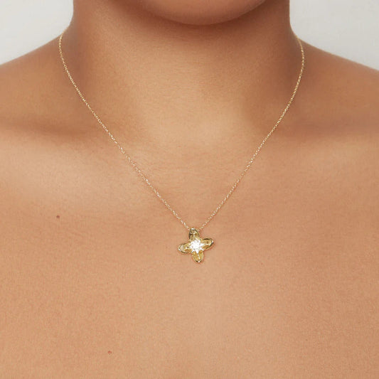 ARGENTO VIVO THE CZ PETAL PENDANT NECKLACE