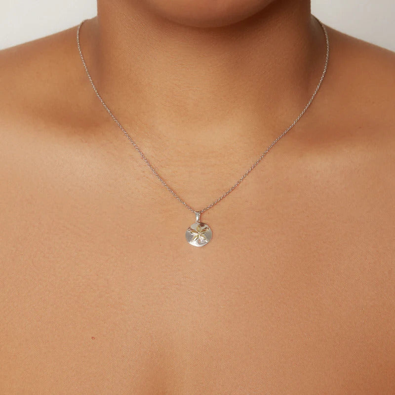 ARGENTO VIVO THE TWO TONE SAND DOLLAR NECKLACE