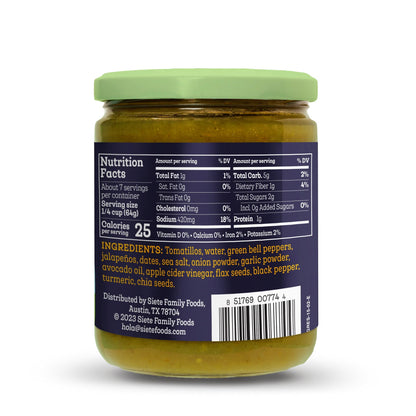 Siete Foods Green Enchilada Sauce - 4 jars
