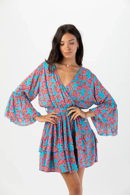 Tiare Hawaii Felix Mini Dress - Poipu Turquoise