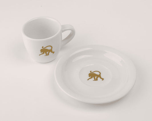 Frothy Monkey Espresso Mug & Saucer