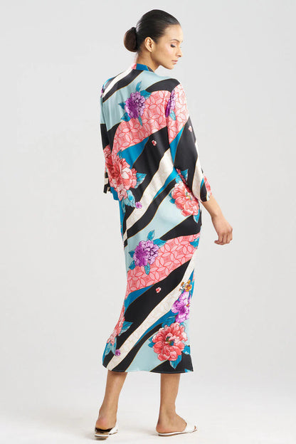 Natori Floral Tapestry Satin Caftan