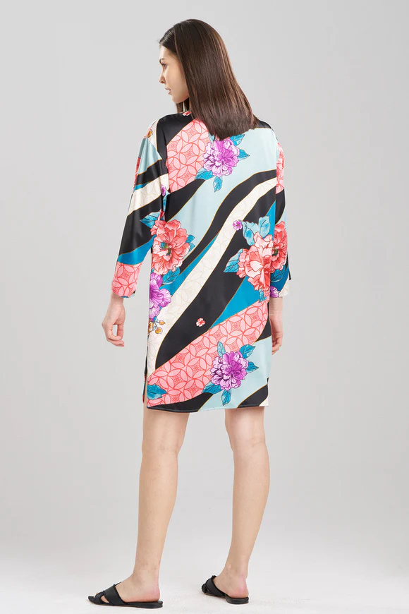 Natori Floral Tapestry Satin Sleepshirt