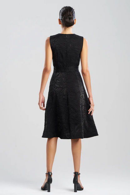 Natori Fluid Floral Jacquard Fit & Flare Dress
