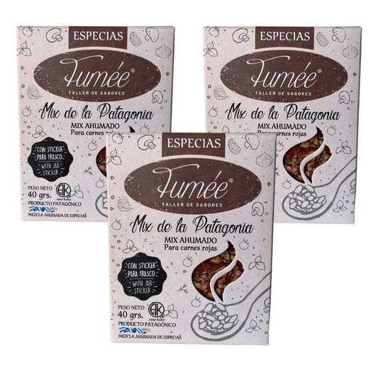 Pampa Direct Fumée Patagonia Smoked Mix for Red Meats - Ahumado Para Carnes Rojas, 40 g / 1.41 oz (pack of 3)