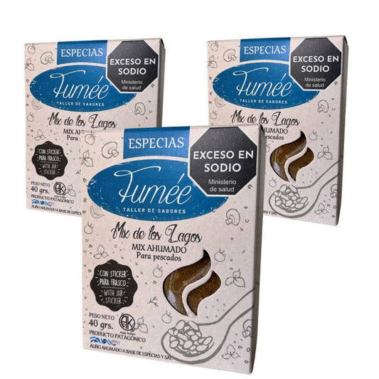Pampa Direct Fumée Smoked Mix for Fish – Mixture of Parsley, Garlic, Turmeric, Salt and Cinnamon, 40 g / 1.41 oz (pack of 3)