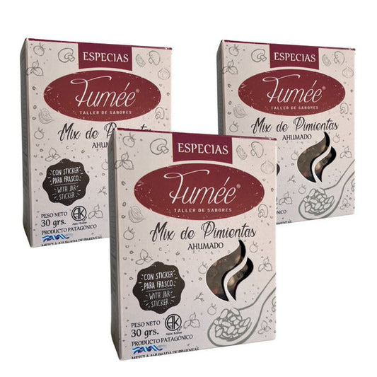 Pampa Direct Fumée Smoked Pepper Mix with Coriander Black Pepper Cumin and Spices Mix de Pimientas, 30 g / 1.05 oz (pack of 3)