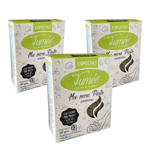 Pampa Direct Fumée Smoked Pesto Mix - Kosher Natural Especias Ahumadas Para Pesto, 30 g / 1.05 oz (pack of 3)