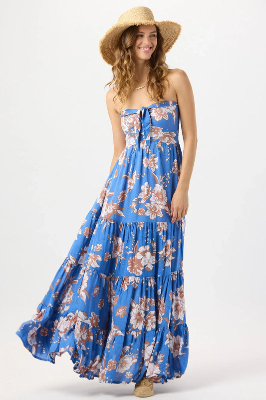 Tiare Hawaii Gardenia Maxi Dress - Blooming Orchid Blue