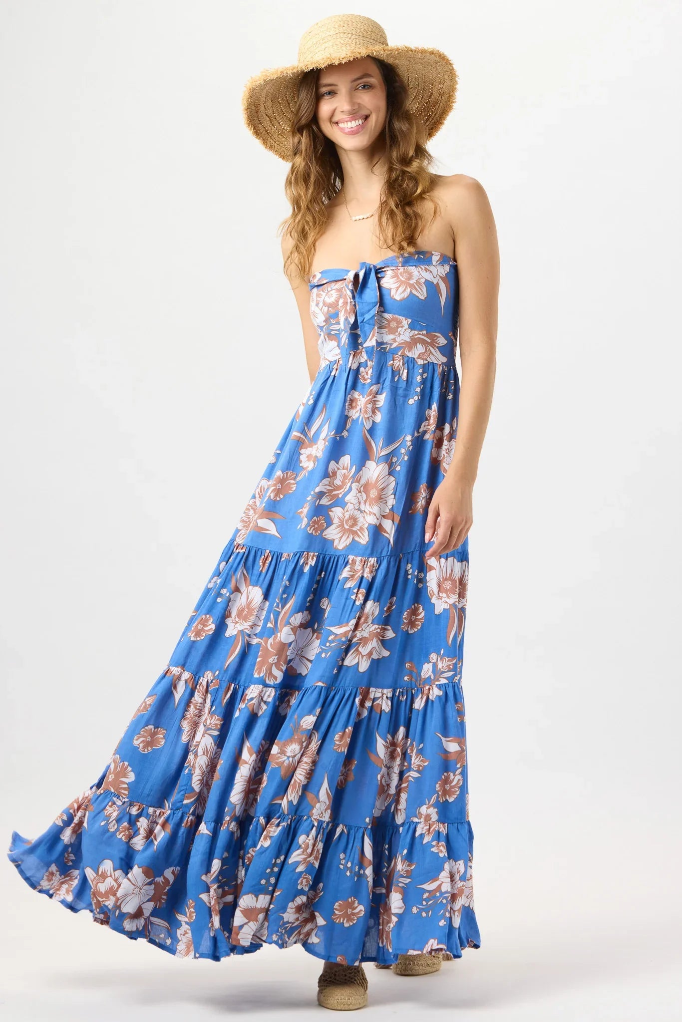 Tiare Hawaii Gardenia Maxi Dress - Blooming Orchid Blue