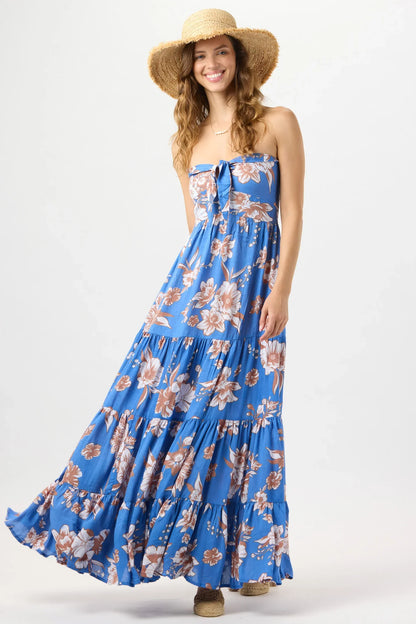 Tiare Hawaii Gardenia Maxi Dress - Blooming Orchid Blue