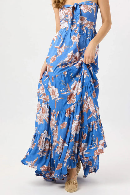 Tiare Hawaii Gardenia Maxi Dress - Blooming Orchid Blue