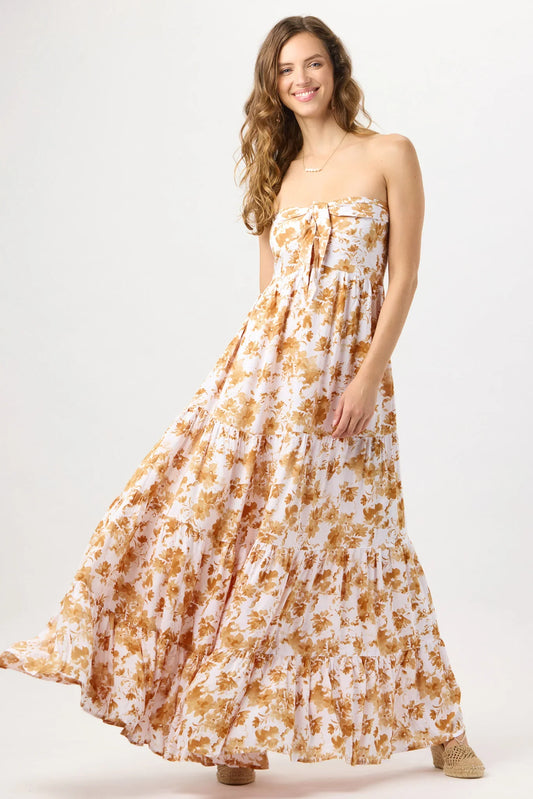 Tiare Hawaii Gardenia Maxi Dress - Dreamy Floral Sand