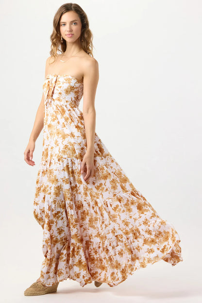 Tiare Hawaii Gardenia Maxi Dress - Dreamy Floral Sand