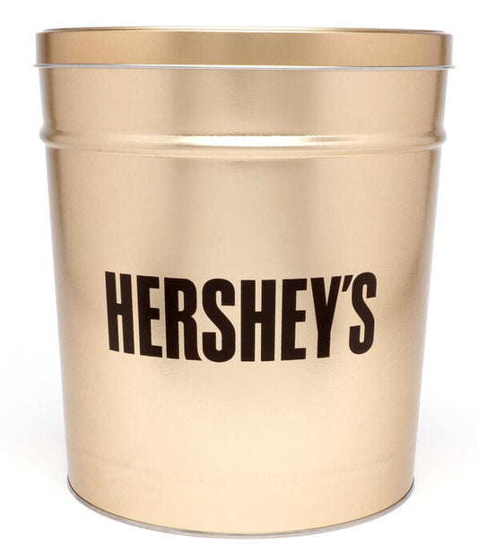 HERSHEY'S Gold Gift Tin With Milk And Dark Chocolate Assorted Mix Candy 15 Lbs. | 15 lbs. tin