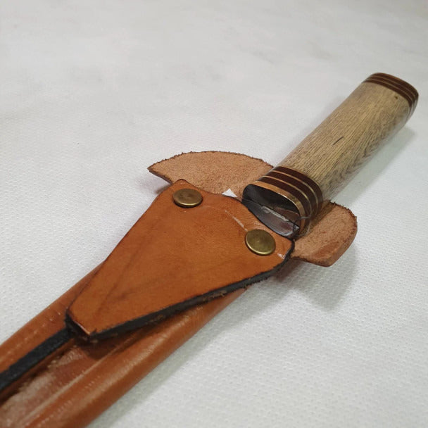 Pampa Direct Gran Fuego Campero Knife 11 cm Stainless Steel with Wooden Handle & Leather Sheath Cuchillo Campero