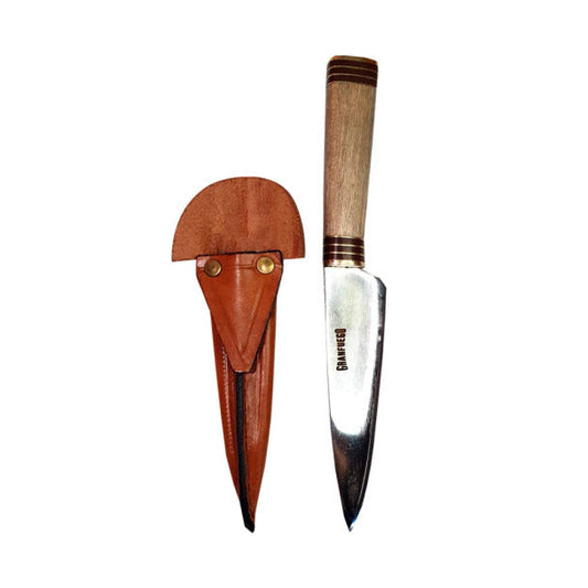 Pampa Direct Gran Fuego Campero Knife 11 cm Stainless Steel with Wooden Handle & Leather Sheath Cuchillo Campero