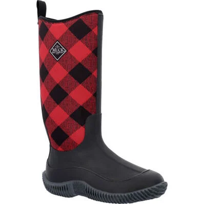 Muck Boot Company Women's Hale Tall Boot - red black checkers