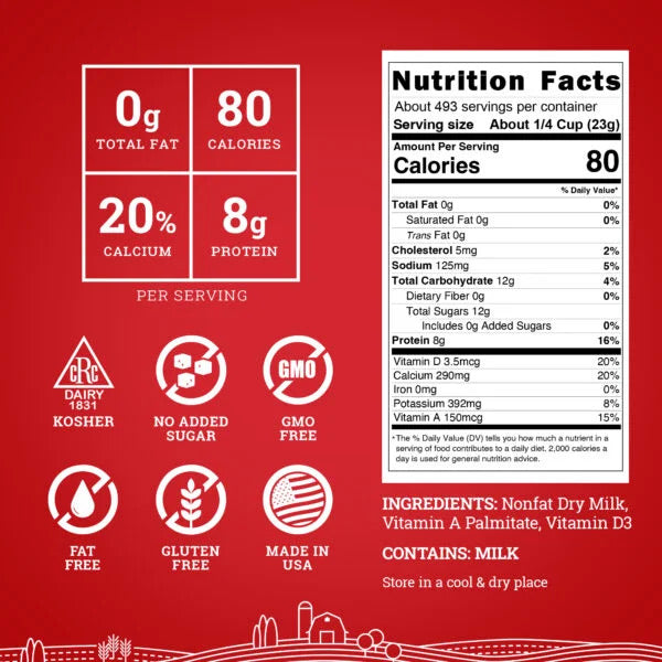 Hoosier Hill Farm Instant Nonfat Dry Milk Powder 25lb