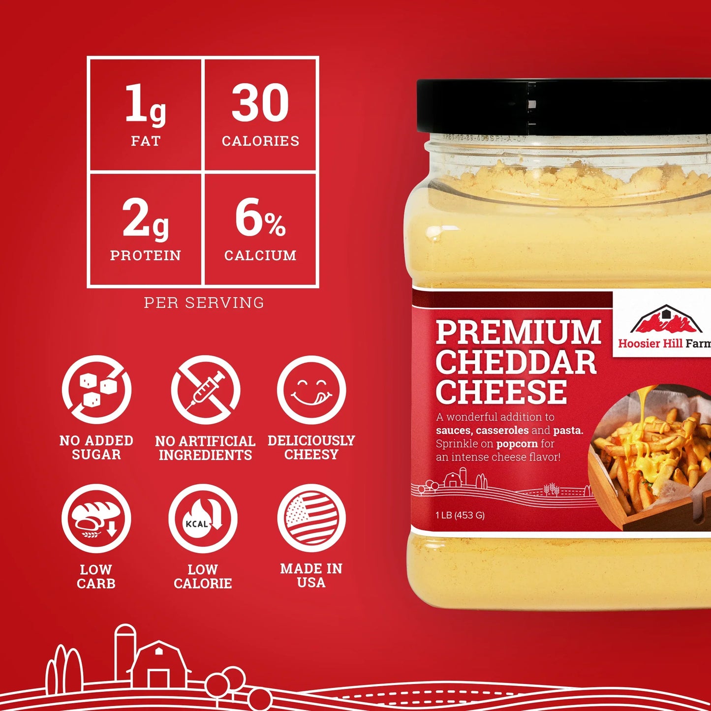 Hoosier Hill Farm Premium Cheddar Powder, No Artificial Color