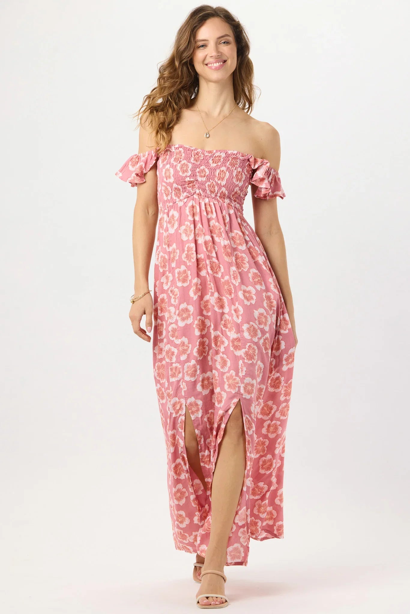 Tiare Hawaii Hollie Maxi Dress - Lanai Floral Mauve