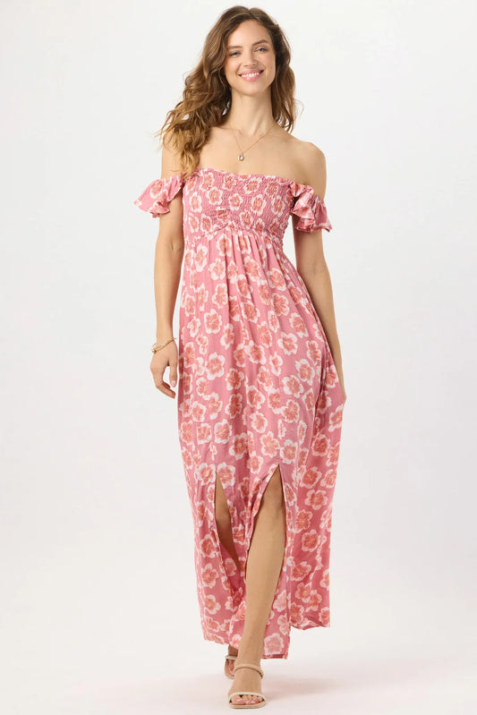 Tiare Hawaii Hollie Maxi Dress - Lanai Floral Mauve