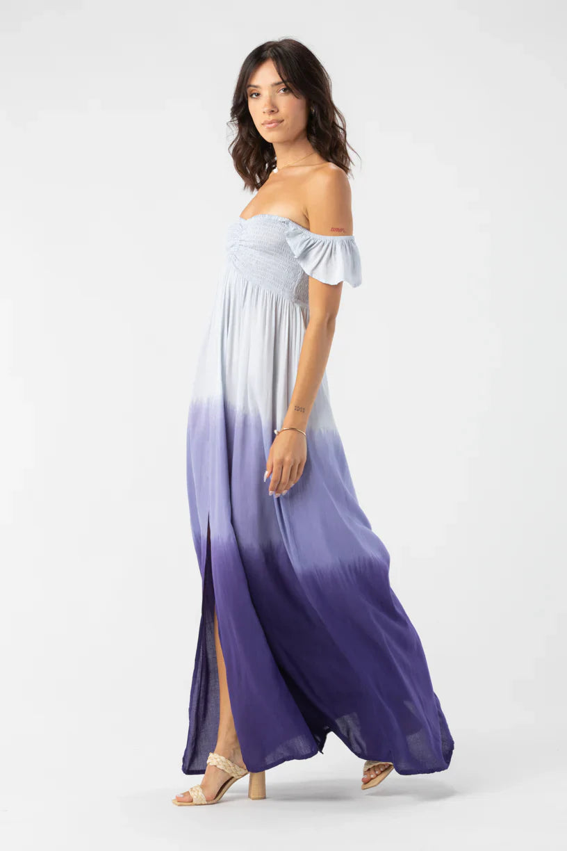 Tiare Hawaii Hollie Maxi Dress - White Indigo Ombre