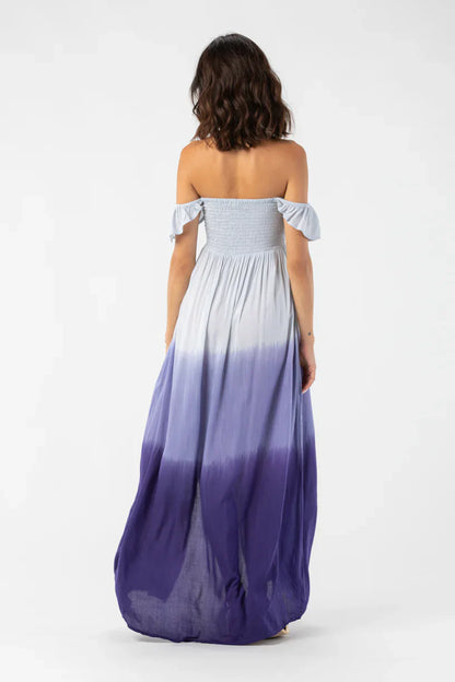 Tiare Hawaii Hollie Maxi Dress - White Indigo Ombre