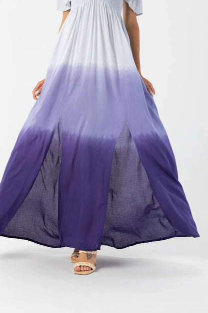 Tiare Hawaii Hollie Maxi Dress - White Indigo Ombre