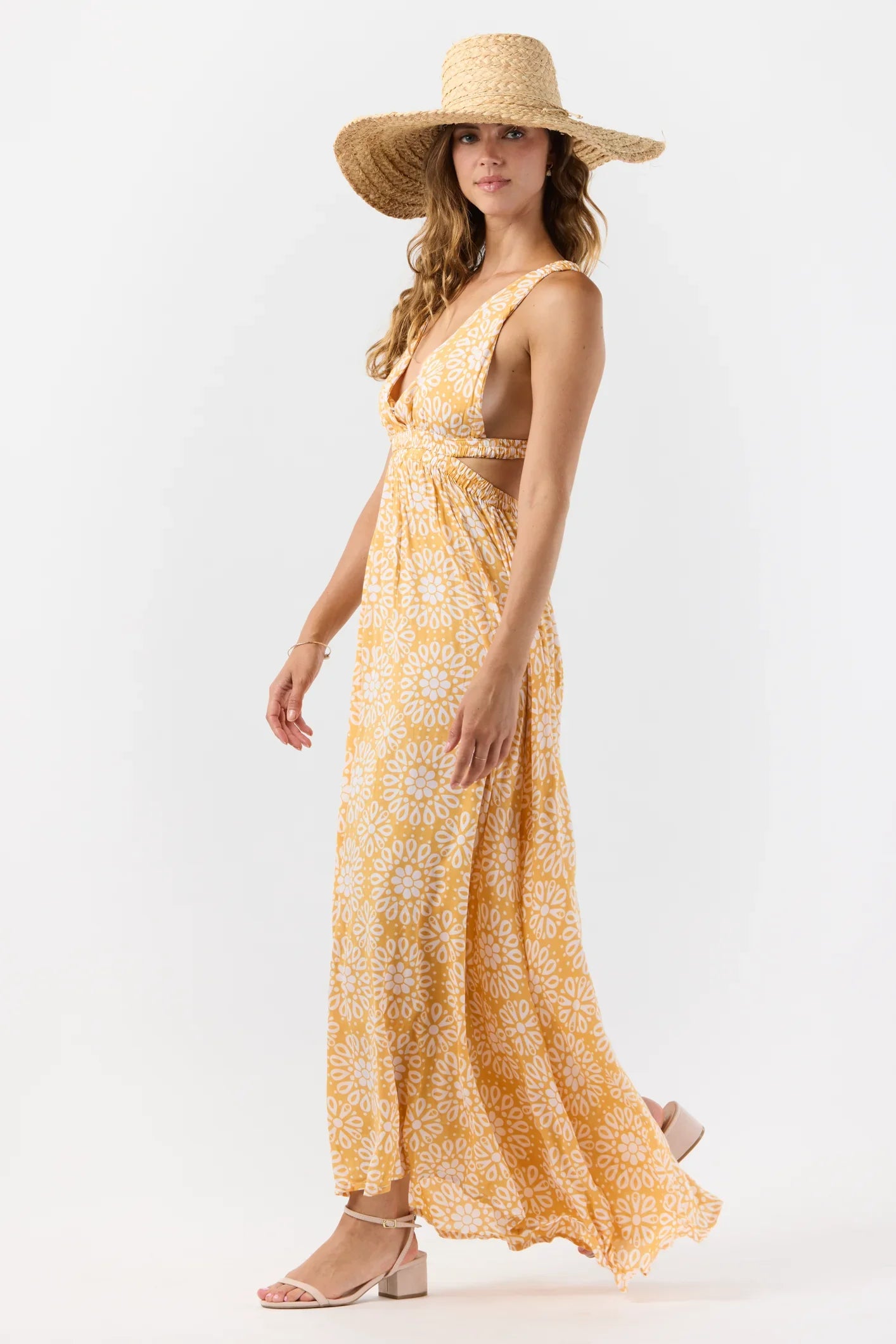 Tiare Hawaii Hope Maxi Dress - Santorini Tiles Golden