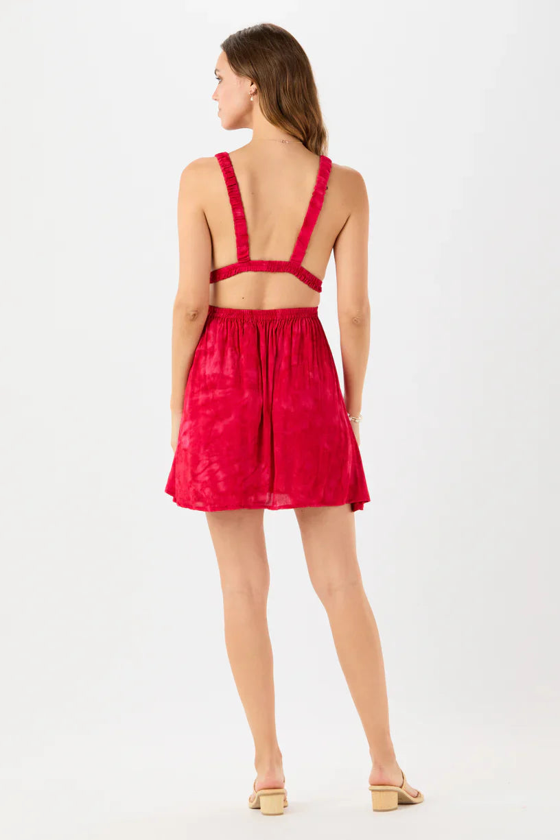 Tiare Hawaii Hope Mini Dress - Marbled Crimson