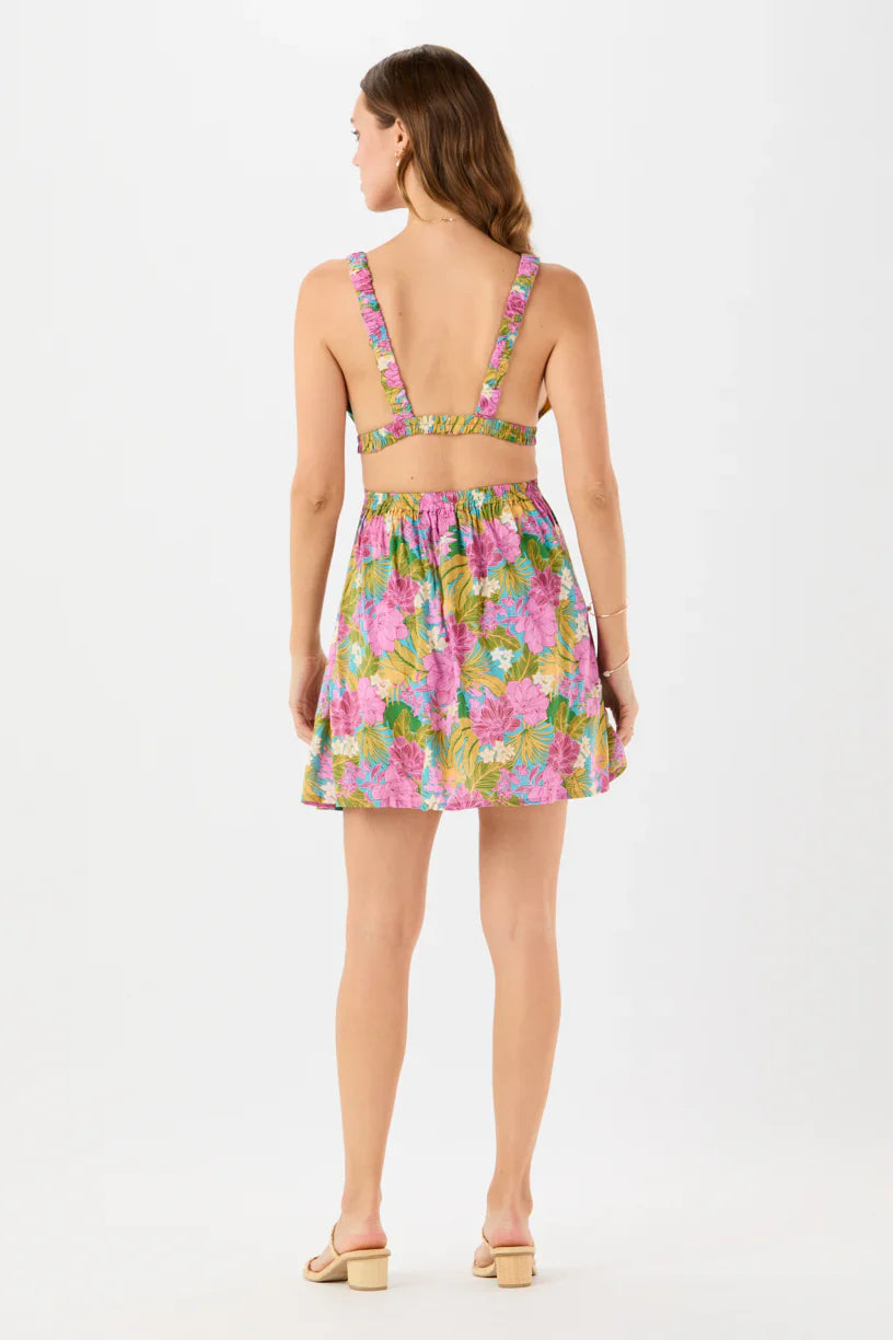 Tiare Hawaii Hope Mini Dress - Molokai Floral Tosca