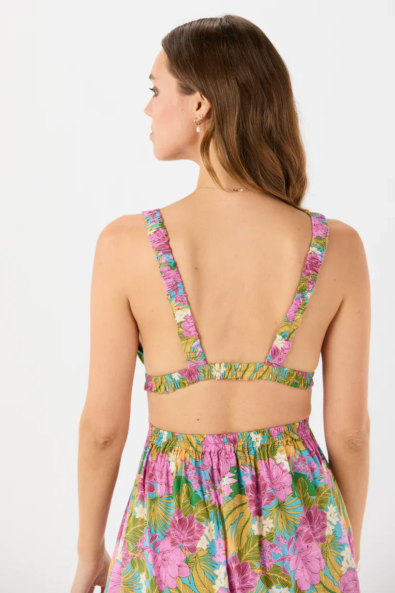 Tiare Hawaii Hope Mini Dress - Molokai Floral Tosca