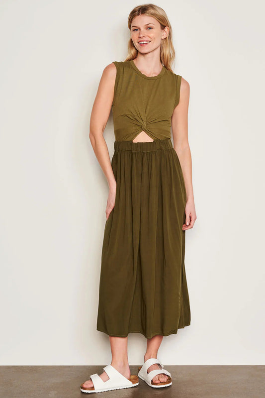 BAILEY/44 Women's Sundry Midi Mixed Media Dress
