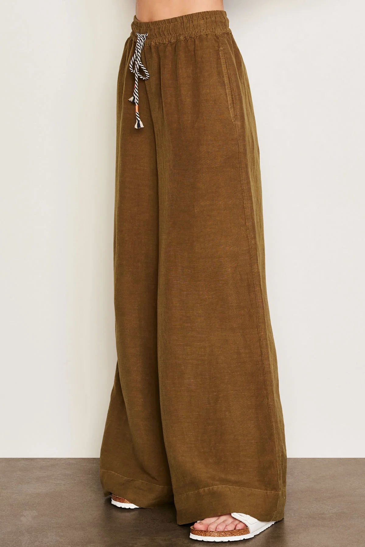 BAILEY/44 Women's Sundry Linen Wide Leg Pant in Olive