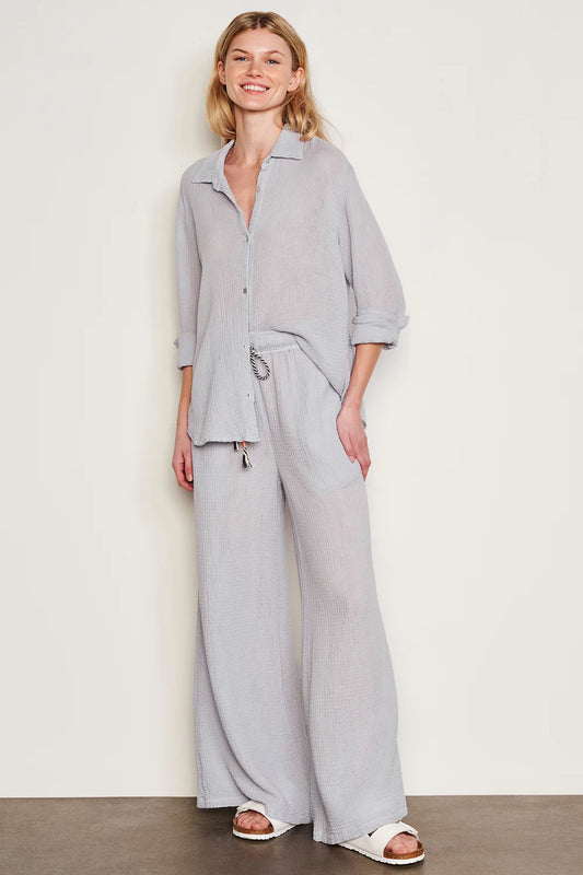 BAILEY/44 Women's Sundry Gauze Wide Leg Pant in Blue Linen
