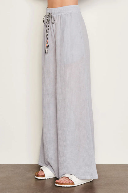 BAILEY/44 Women's Sundry Gauze Wide Leg Pant in Blue Linen